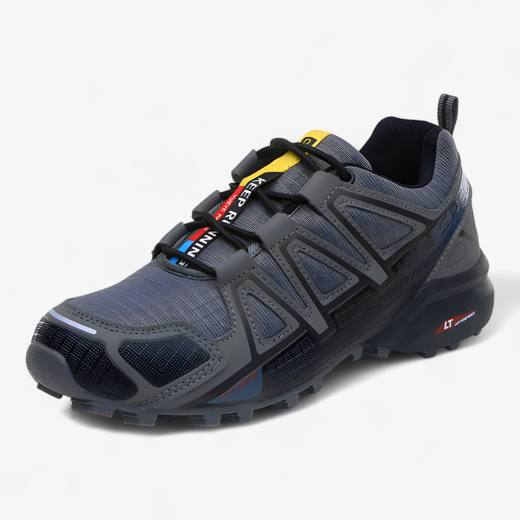 outdoor equipment : Kurt - Comfortabale heren hike trekking schoen in Grijs-zwart van Pantino