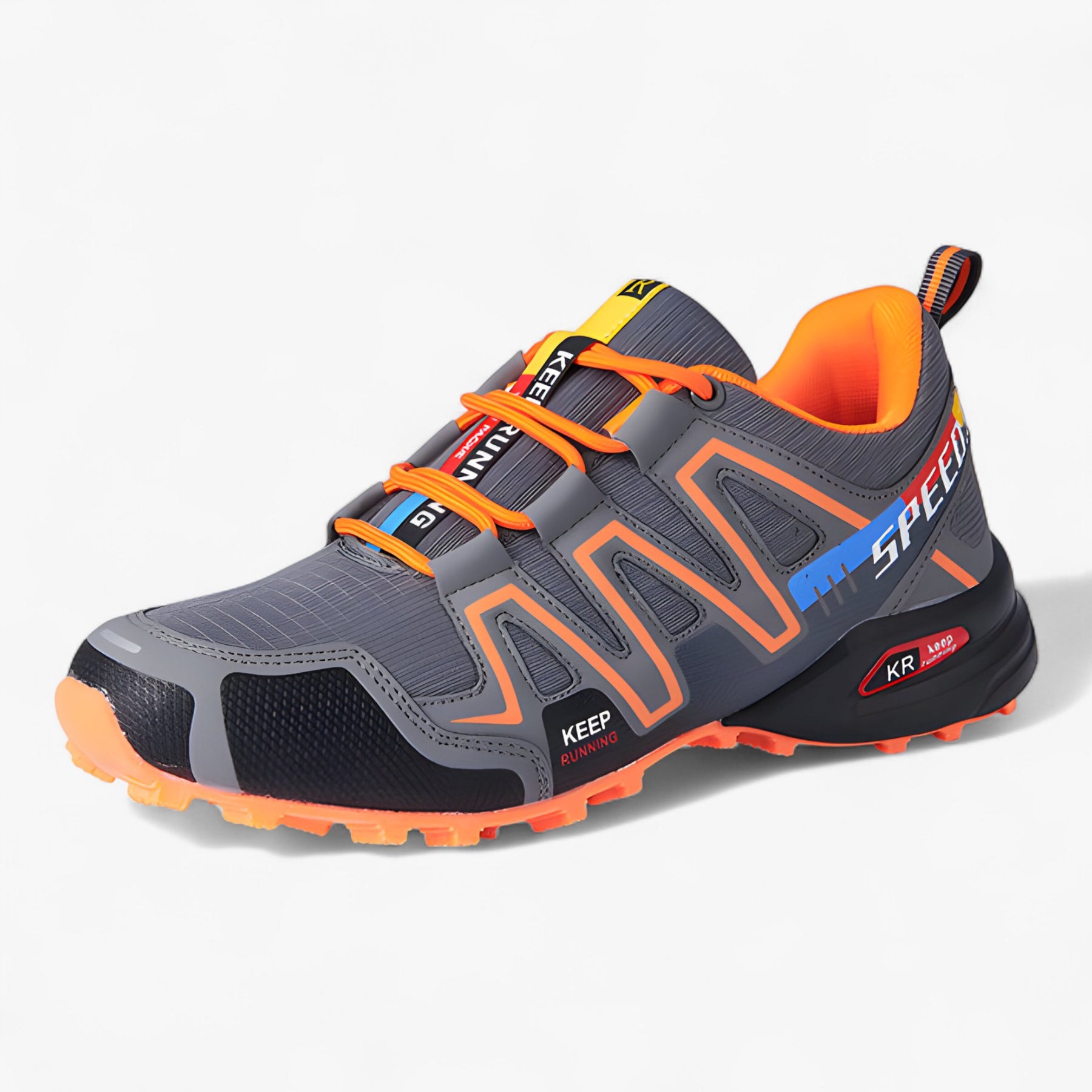 outdoor equipment : Kurt - Comfortabale heren hike trekking schoen in Oranje-grijs van Pantino