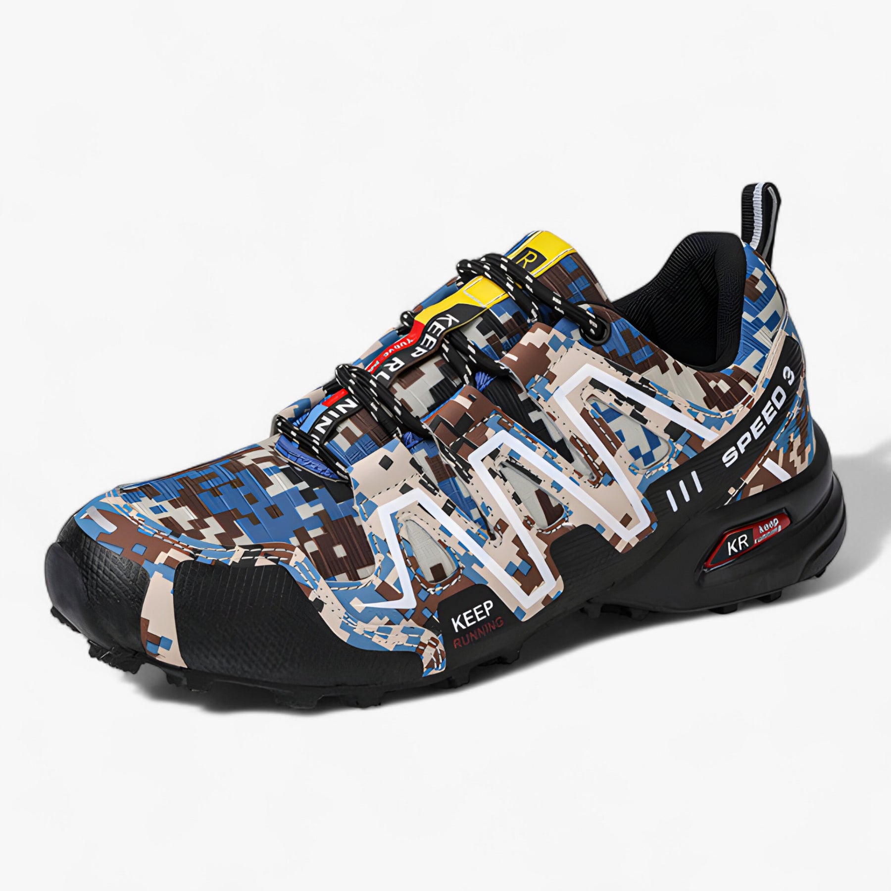 outdoor equipment : Kurt - Comfortabale heren hike trekking schoen in Beige-blauw van Pantino