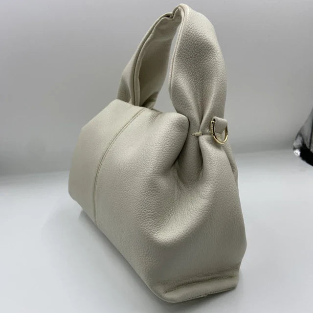 bags : MARTA - Echte Lederdumpling-vormige Wolkentas voor vrouwen in Wit 22cm12.5cm14cm van Pantino