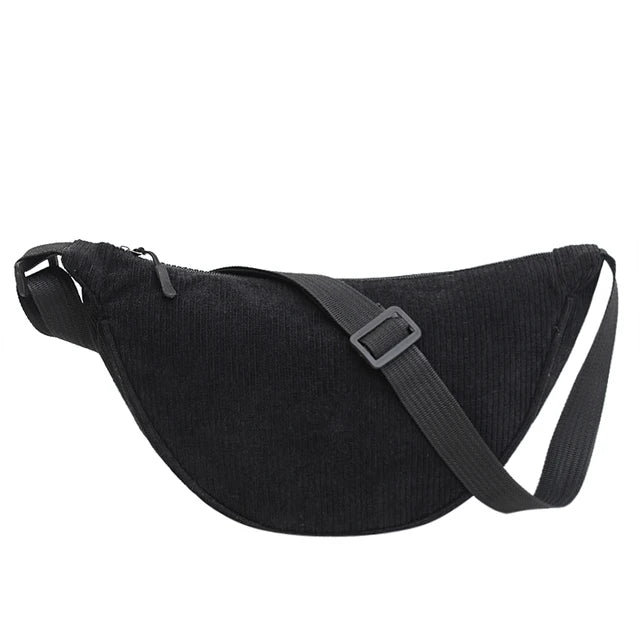 bags : Jianna - Stijlvolle Corduroy Kruisbody Tassen in Zwart van Pantino