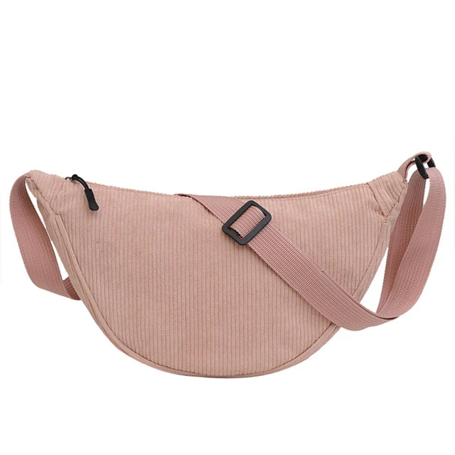bags : Jianna - Stijlvolle Corduroy Kruisbody Tassen in Roze van Pantino