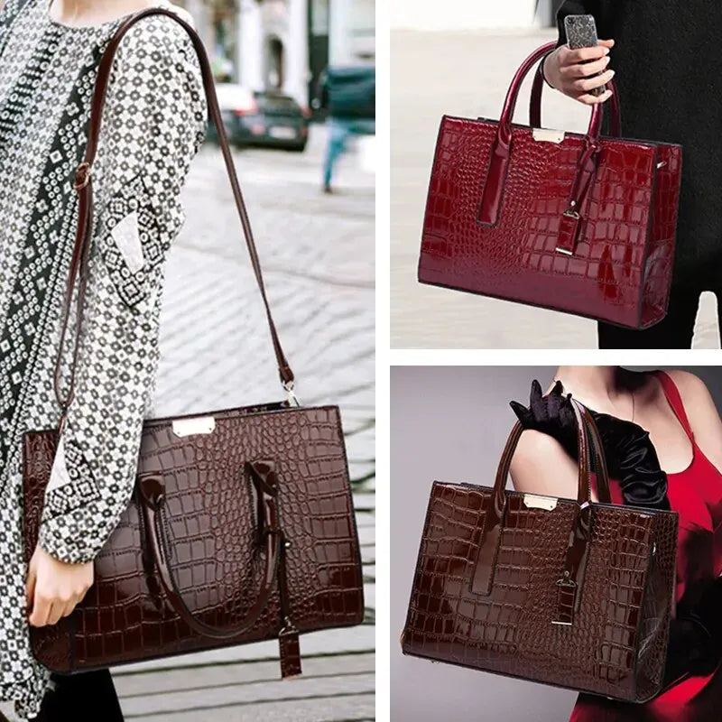 bags : TRIJN - Dameshandtas met krokodillenprint in van Pantino