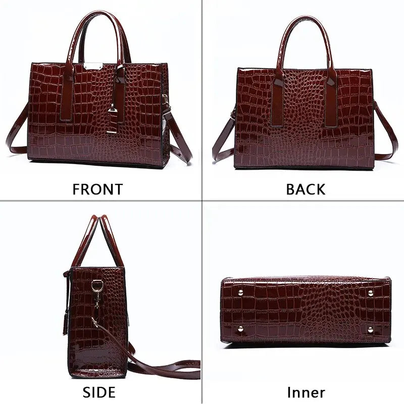 bags : TRIJN - Dameshandtas met krokodillenprint in van Pantino