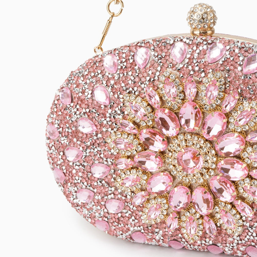 bags : Colette - met kristallen verfraaide clutch met bloemen in van Pantino
