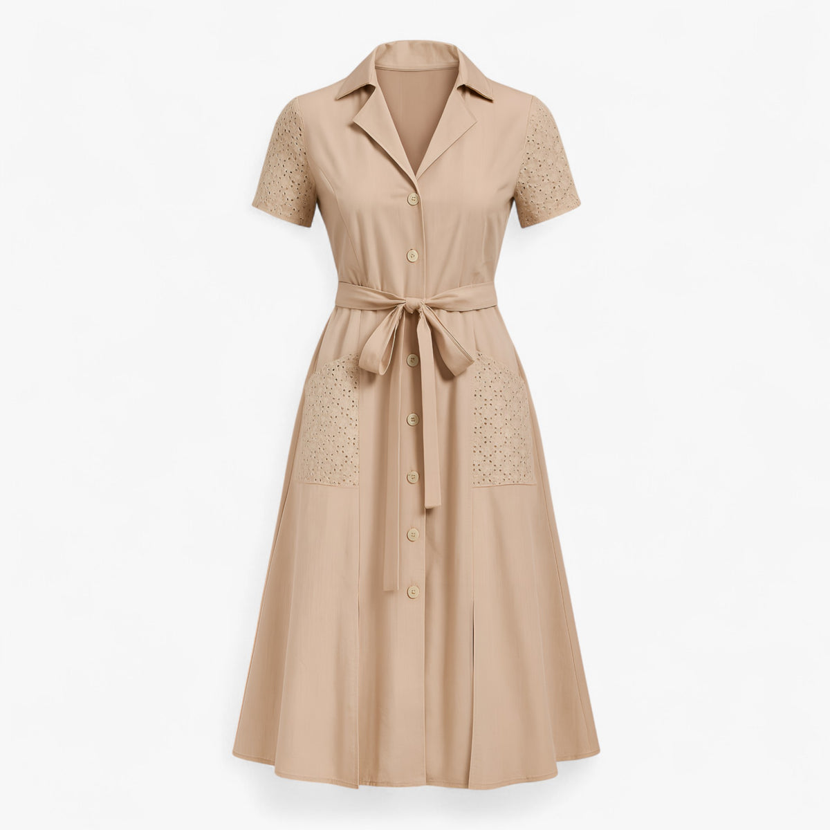 Women's Dress : Marsha | Dames Casual V-Hals Zomerjurk in Rosa van Pantino