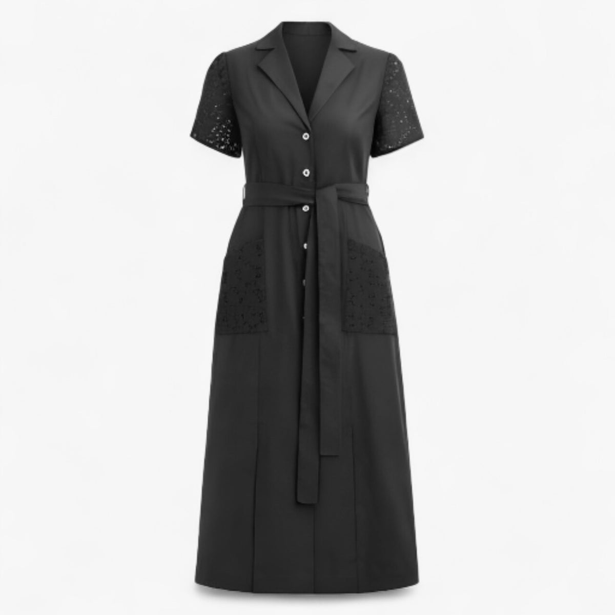 Women's Dress : Marsha | Dames Casual V-Hals Zomerjurk in Marineblauw van Pantino