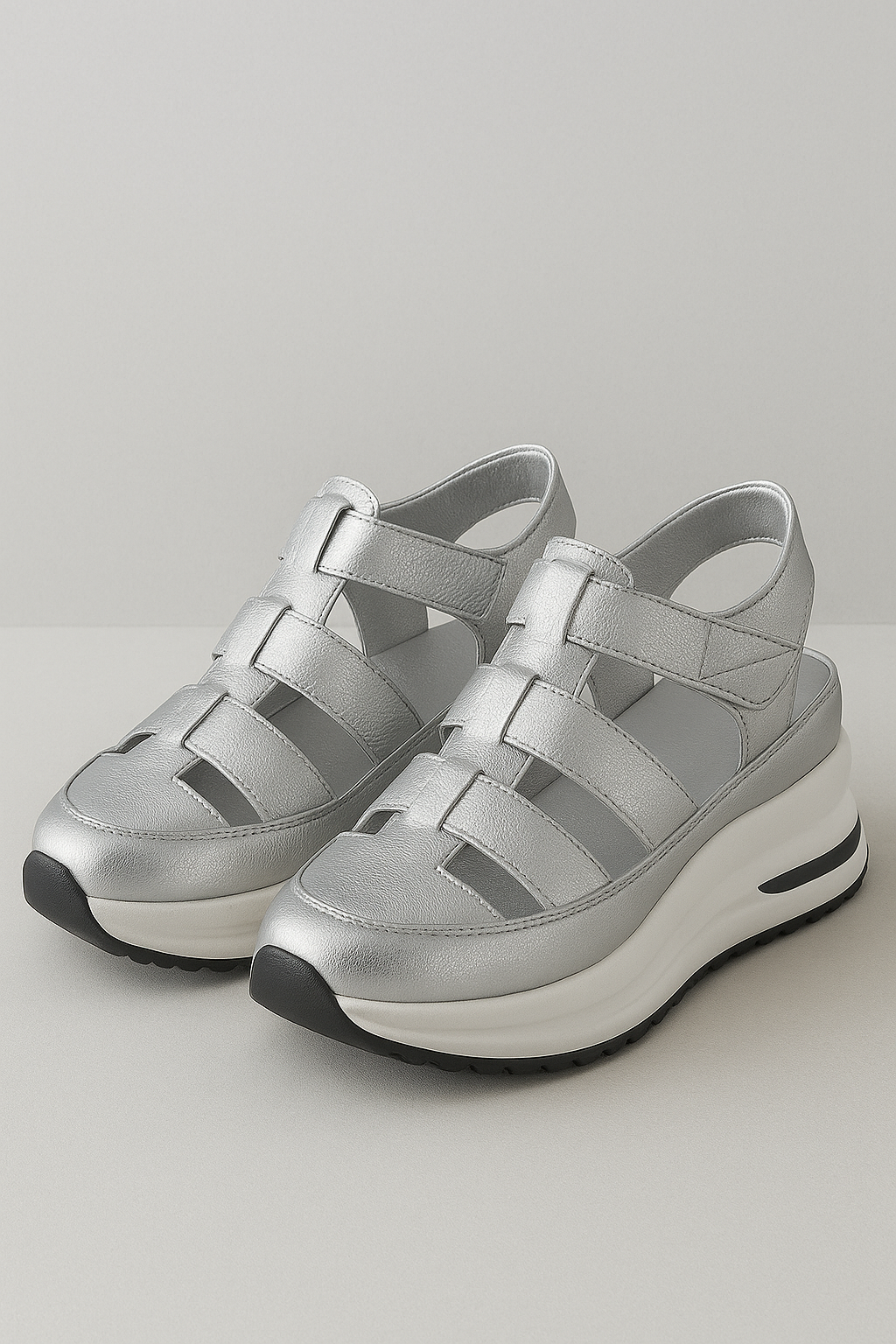 (Pinterest) Dames Sandalen : Kimberly | Dames Comfortabele Antislip Sandalen in Zilver van Pantino