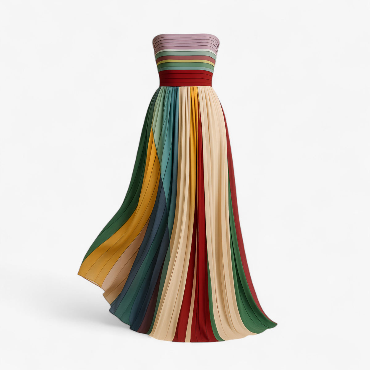 Women's Dress : Katrina | Dames Comfortabele Multicolore Zomerjurk in Multicolor van Pantino