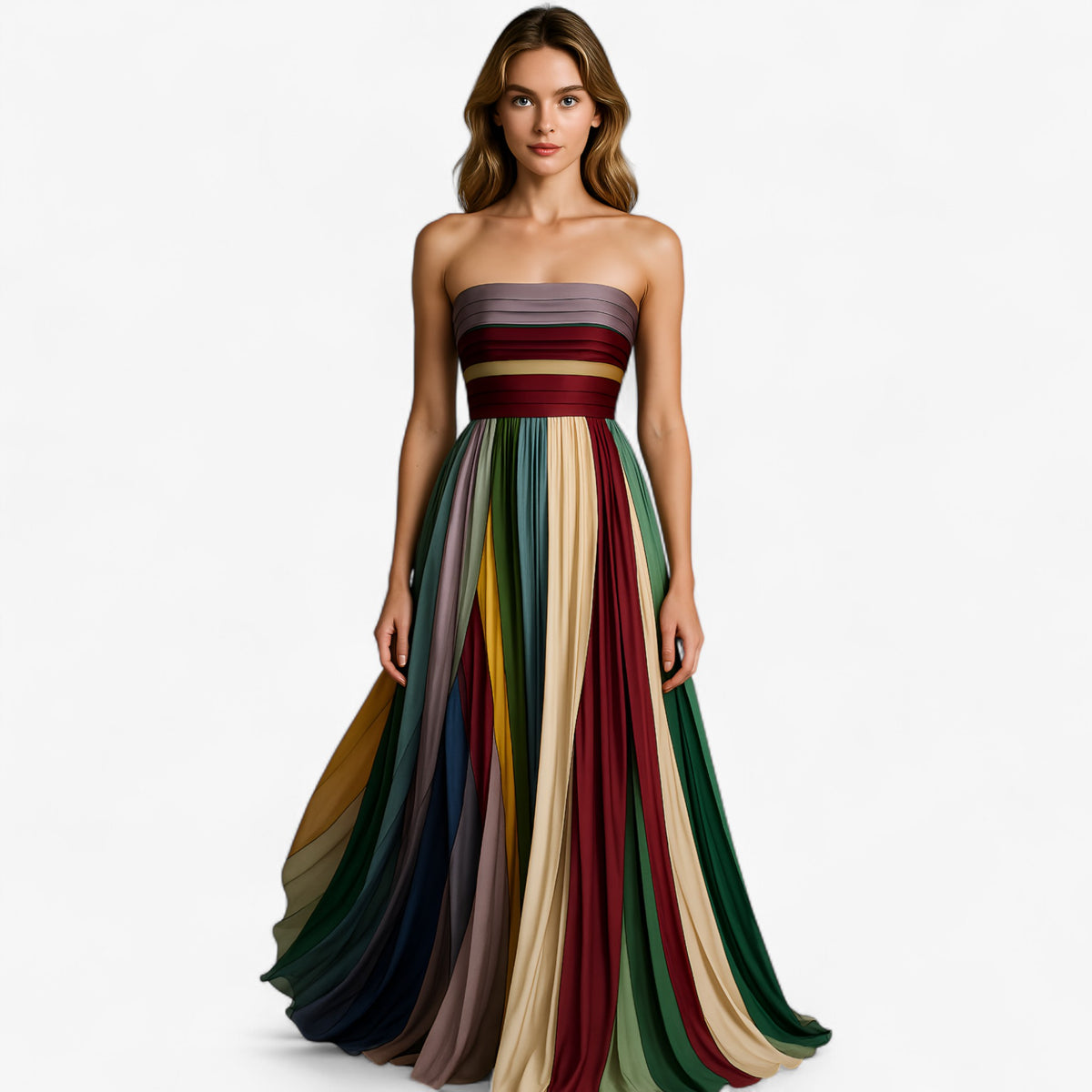 Women's Dress : Katrina | Dames Comfortabele Multicolore Zomerjurk in van Pantino