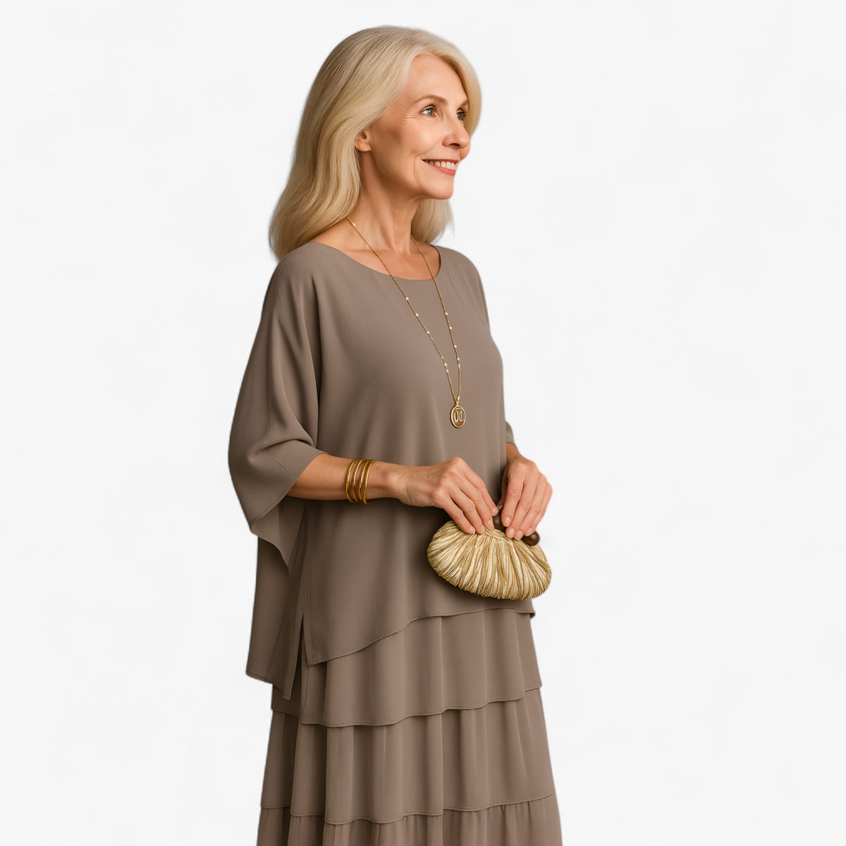 Women's Dress : Palma | Dames Elegante Lange A-Line Maxi Jurk in van Pantino