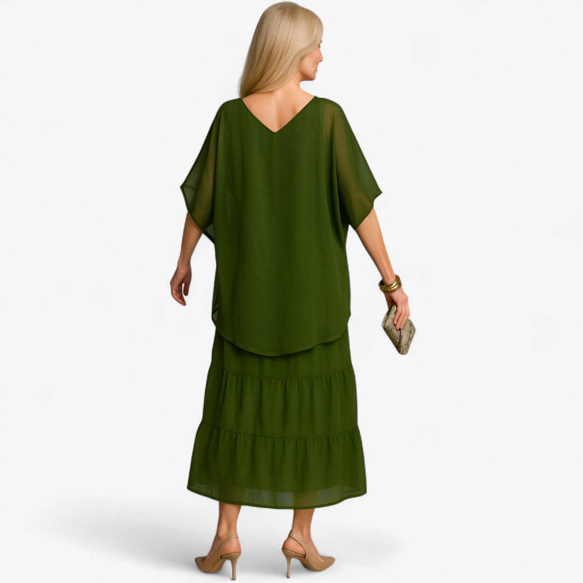 Women's Dress : Palma | Dames Elegante Lange A-Line Maxi Jurk in van Pantino