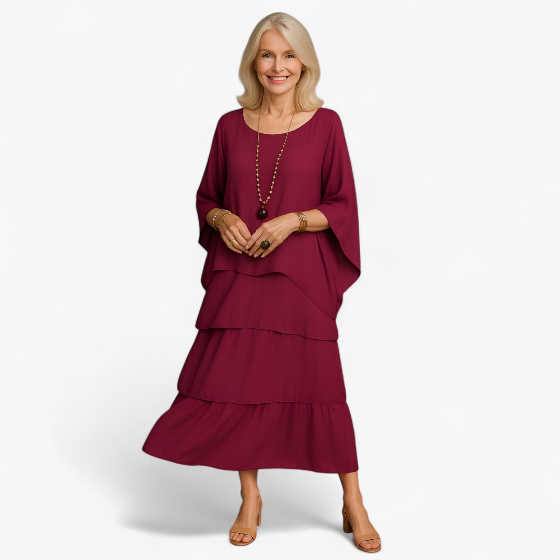 Women's Dress : Palma | Dames Elegante Lange A-Line Maxi Jurk in van Pantino
