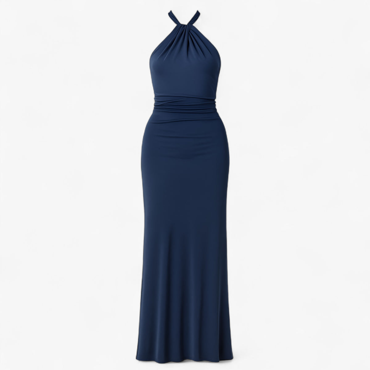 Women's Dress : Isabel | Dames Elegante Lange Jurk in Blauw Navy van Pantino