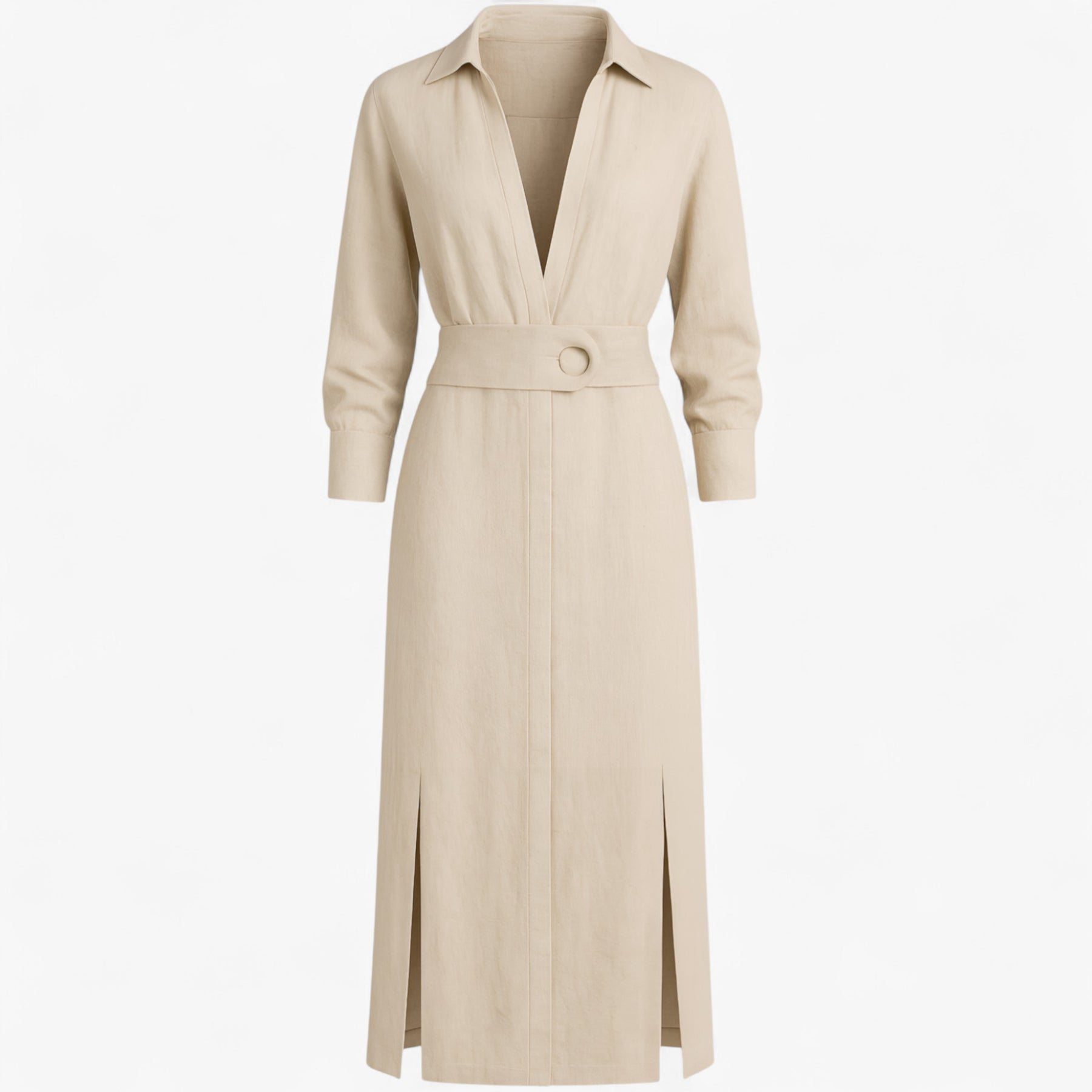 Women's Dress : Maggie | Dames Elegante Lange Maxi Jurk voor Zomer in Beige van Pantino