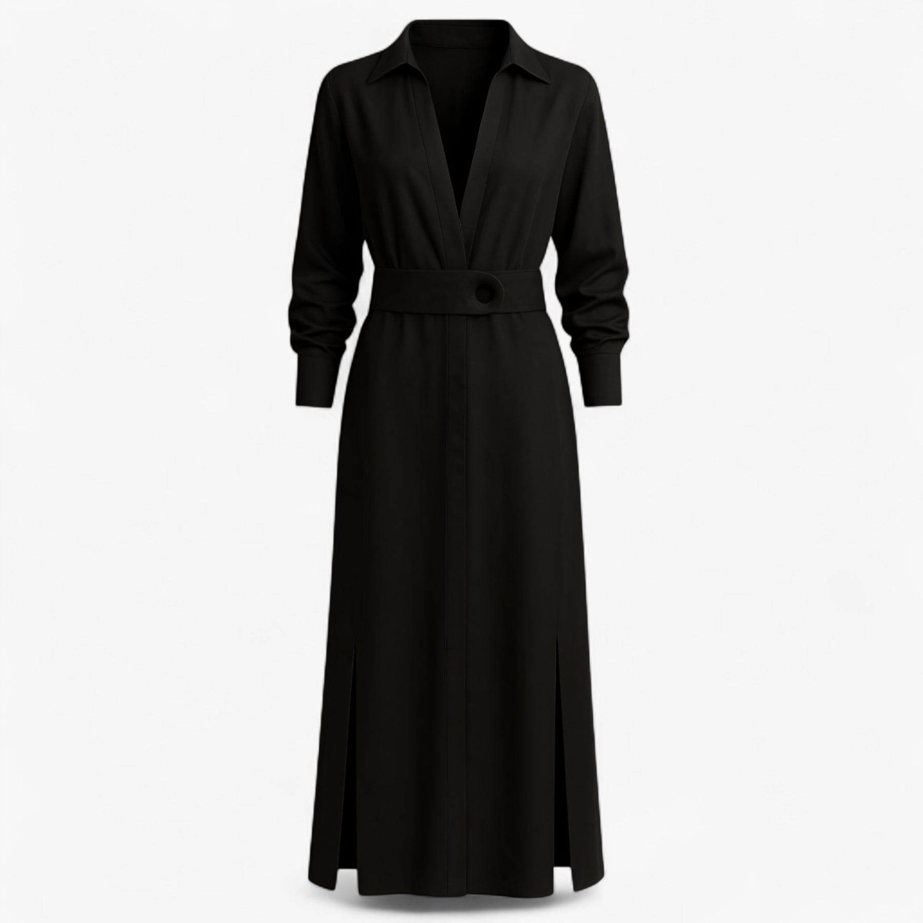 Women's Dress : Maggie | Dames Elegante Lange Maxi Jurk voor Zomer in Zwart van Pantino
