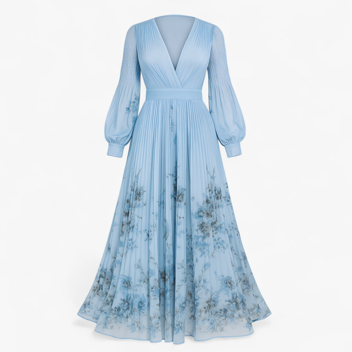 Women's Dress : Amanda | Dames Elegante Lange Zomerjurk Maxi Jurk in Blauw van Pantino