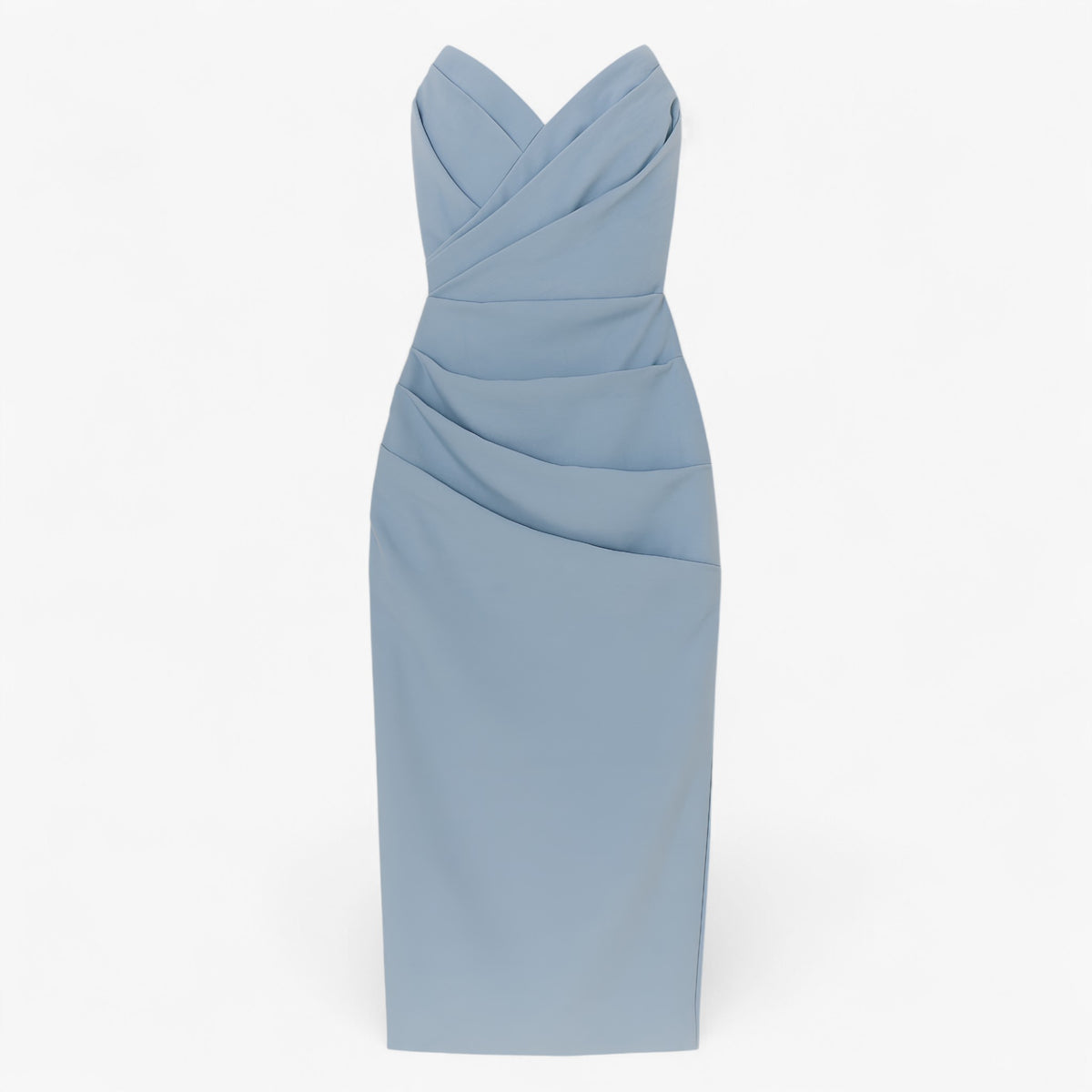 Women's Dress : Emilia | Dames Elegante Midi Jurk met Spleet in Blauw van Pantino
