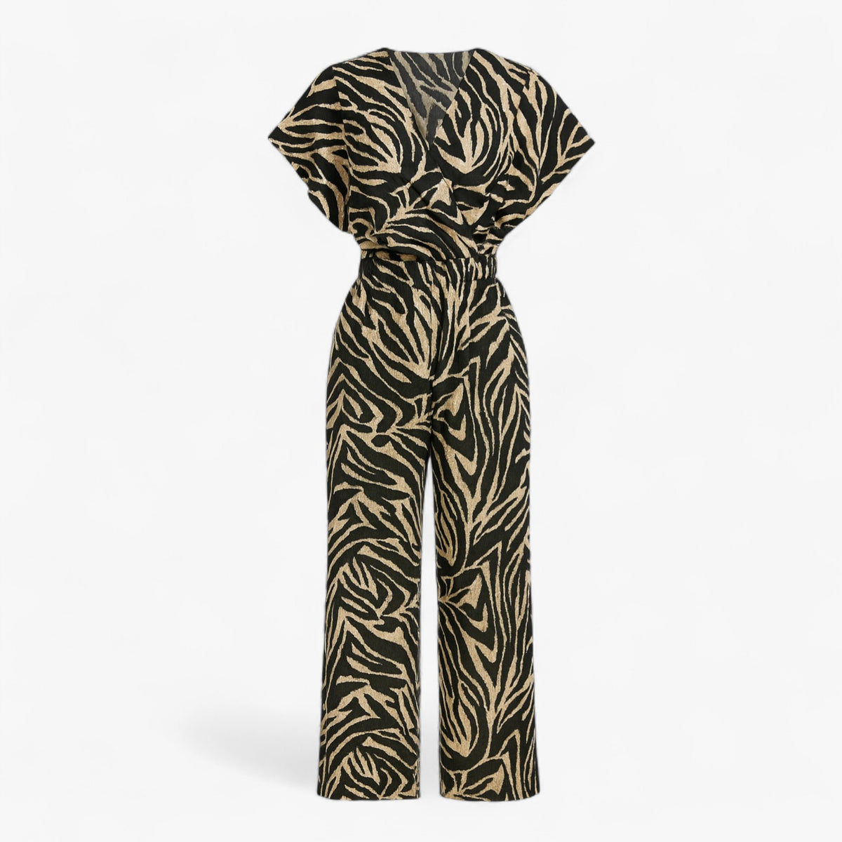 Women's Clothes : Tecla | Dames Elegante Tuta met Panterprint in Zwart-wit van Pantino