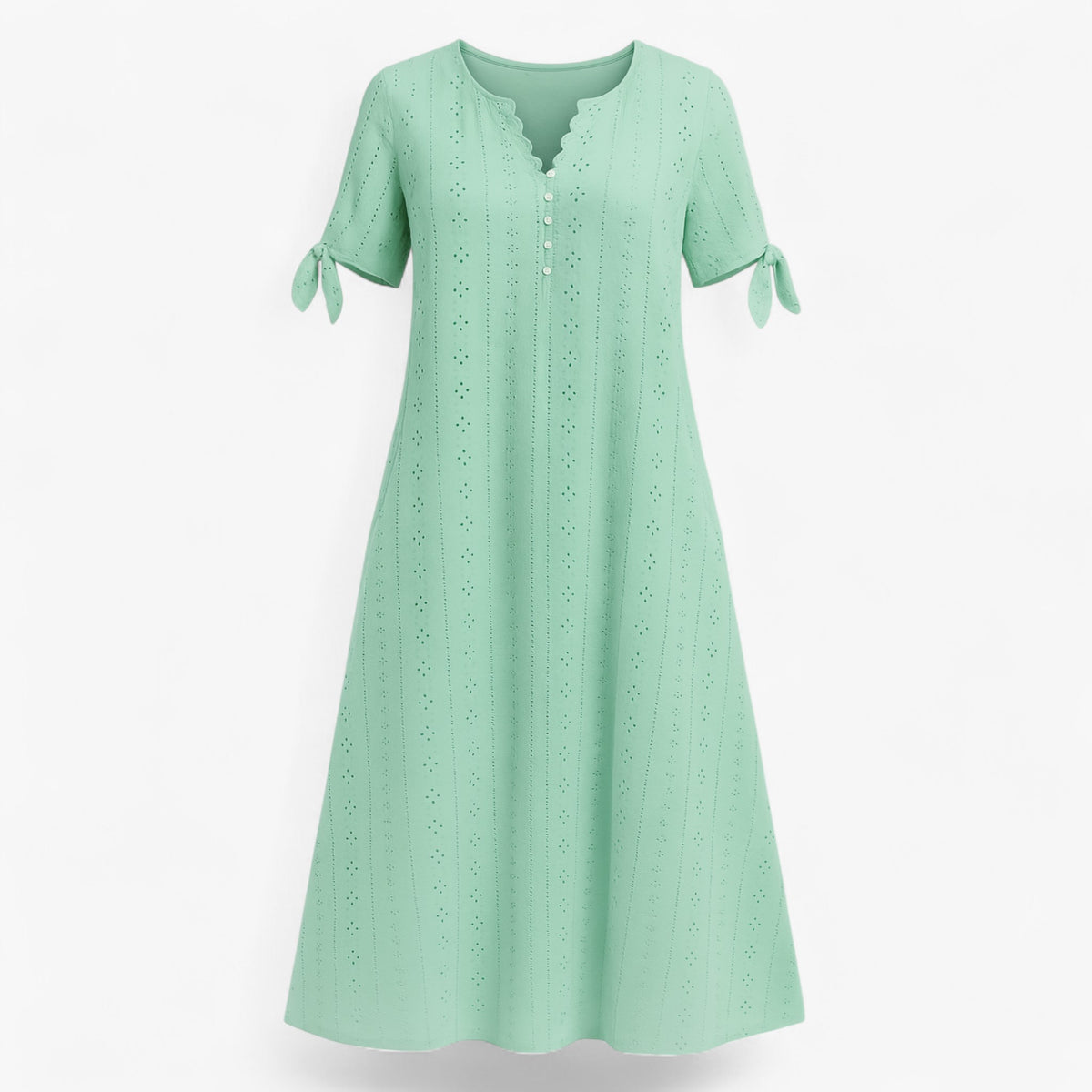 Women's Dress : Brisa | Dames Jurken Zomer V-Hals Elegant in Groen van Pantino