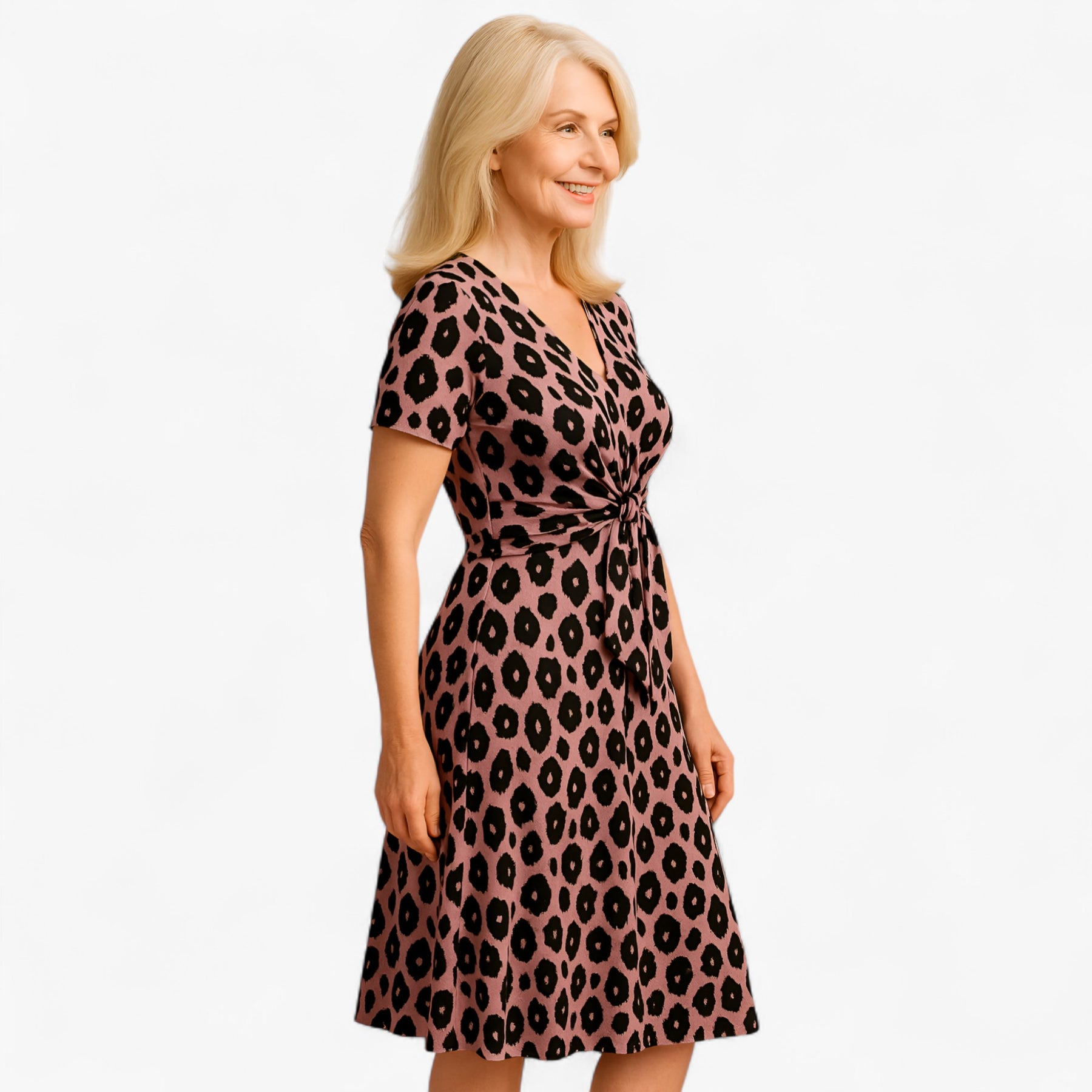 Women's Dress : Almada | Dames Lange Leopardprint Maxi Jurk in van Pantino