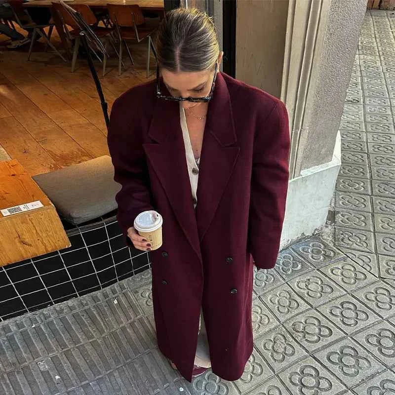 Damesjassen & -jacks : Brianna | Dames Lange Winterjas met Riemen in van Pantino