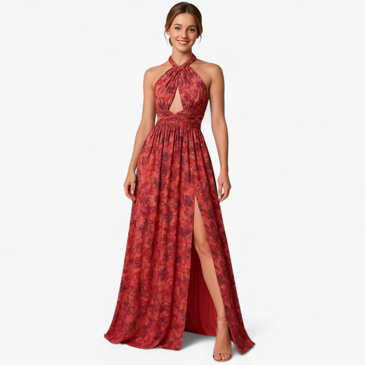 Women's Dress : Cleah | Dames Lange Zomerjurk met Bloemenprint in van Pantino