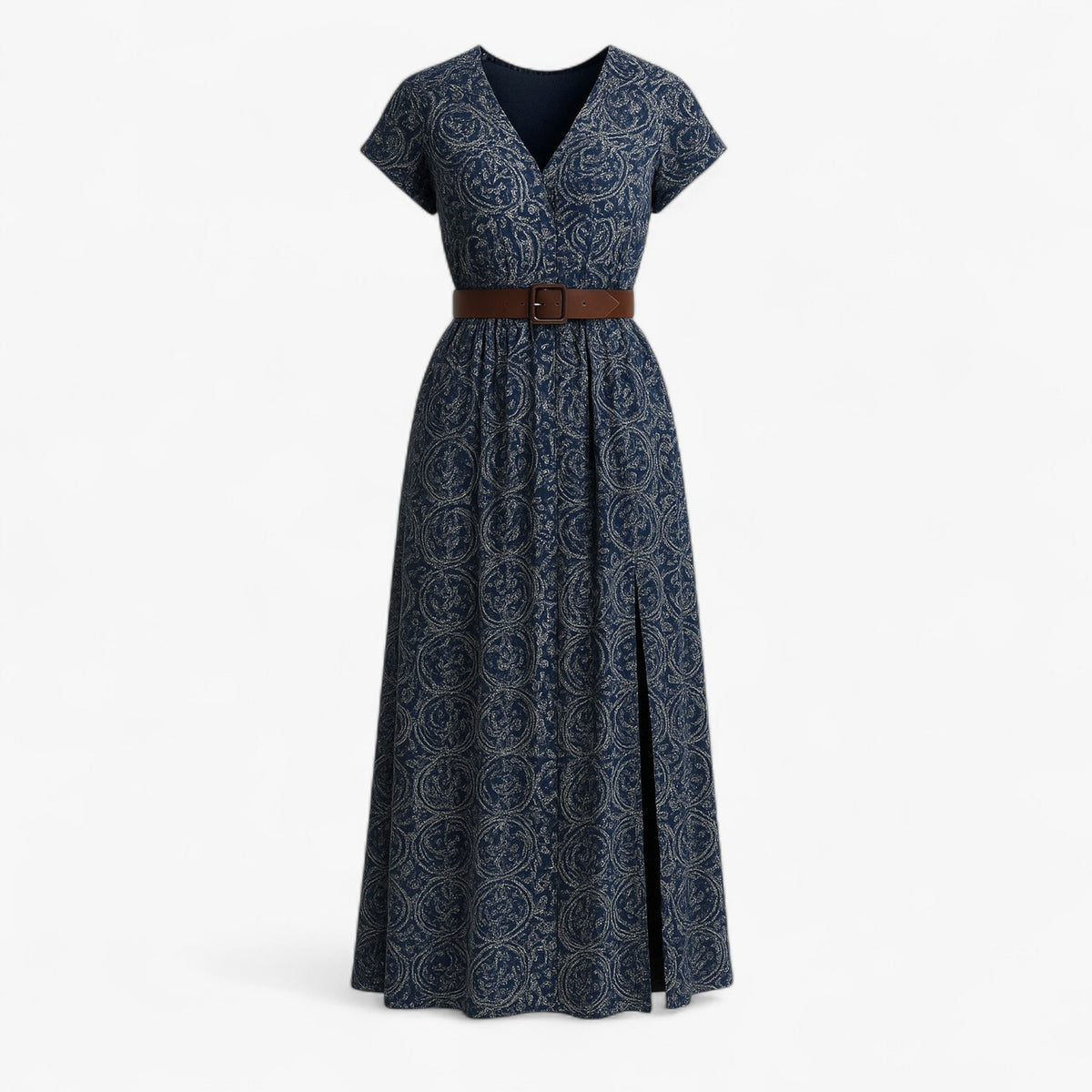 Dress : Nelle | Dames Lange Zomerjurk met Bohémien Stijl in Blauw van Pantino