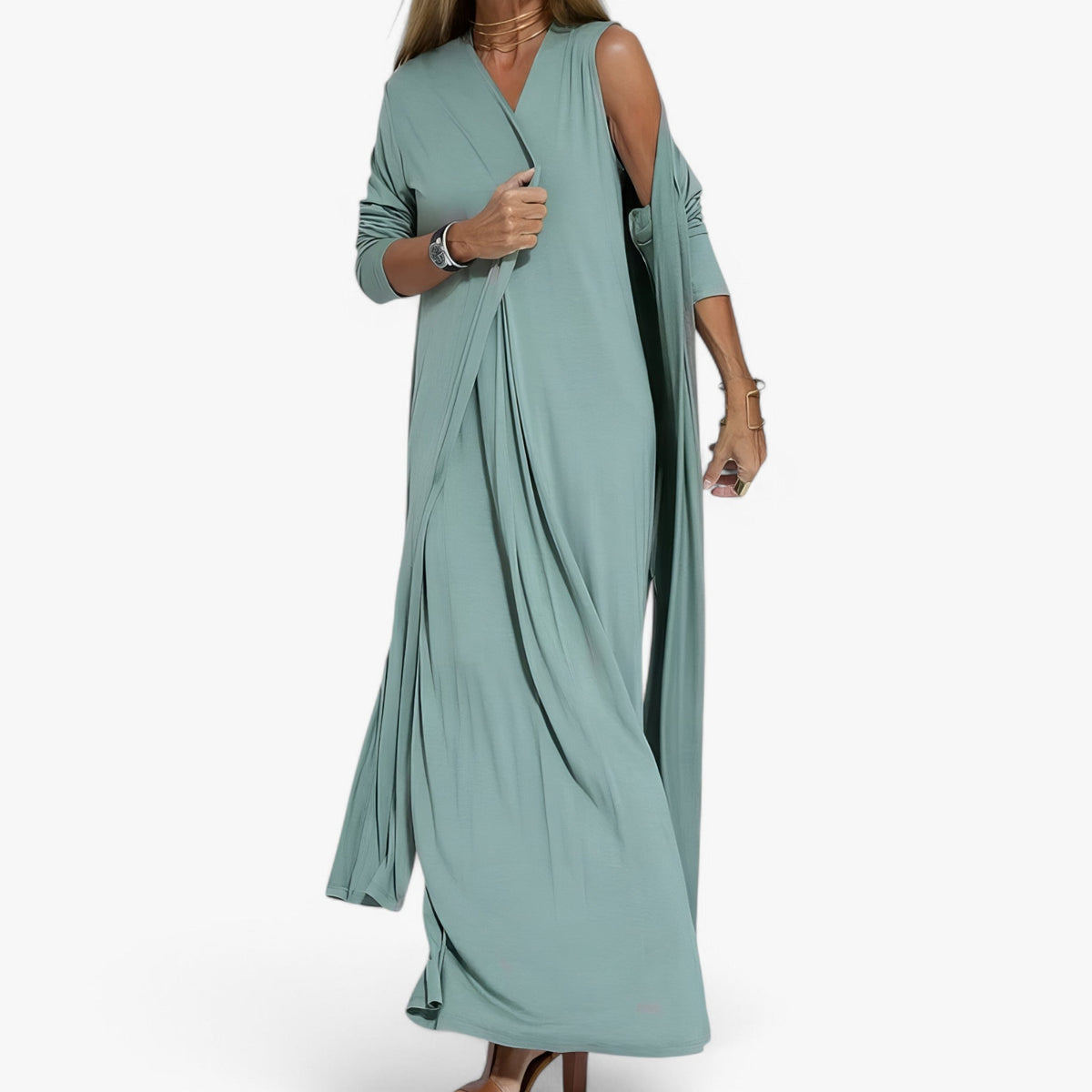 (Pinterest) Jurken : Helen | Dames Lange Zomerjurk met vest in van Pantino