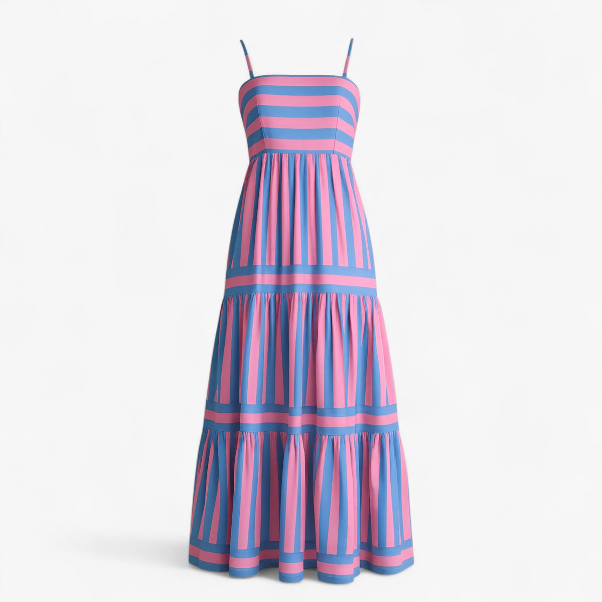 Women's Dress : Alma | Dames Lichte Zomerjurk met Spaghettibandjes in Blauw van Pantino