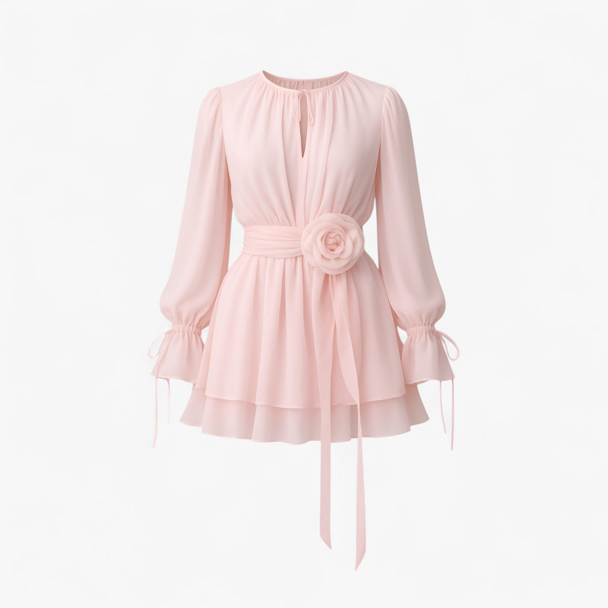Women's Dress : Esther | Dames Romantische Korte Zomerjurk in Rosa van Pantino