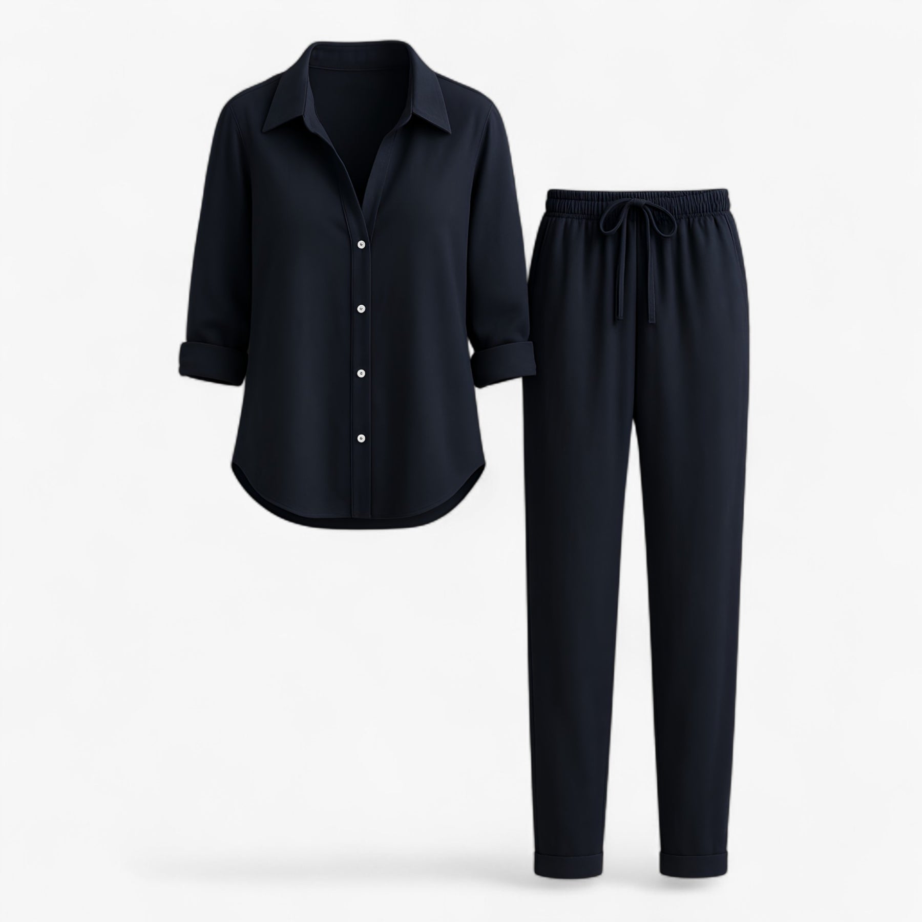 Women Set : Beth | Dames Set van Blouse en Broek in Donkerblauw van Pantino