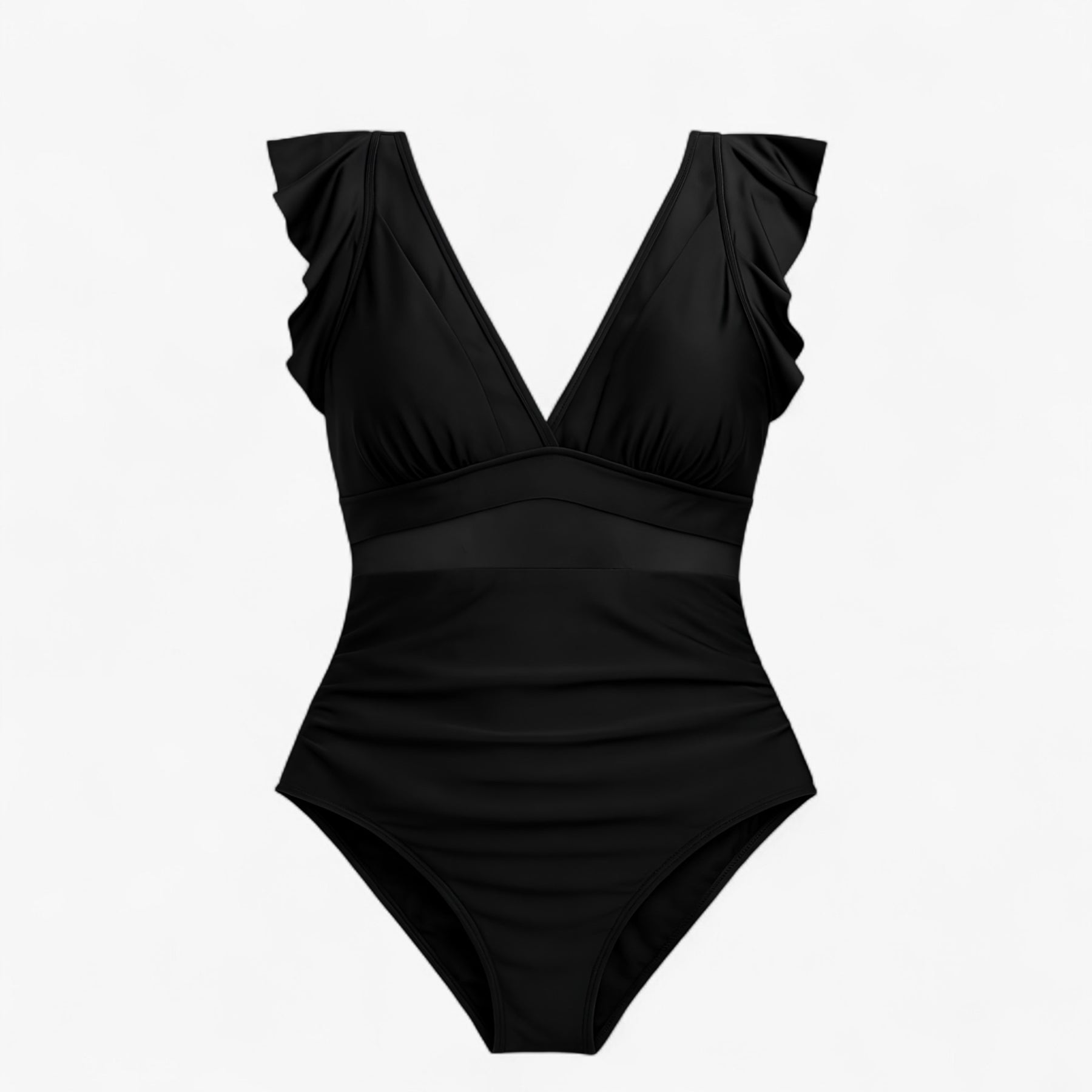 Women's Outfit : Melody | Dames Sexy Badpak met Netdetails in Zwart van Pantino