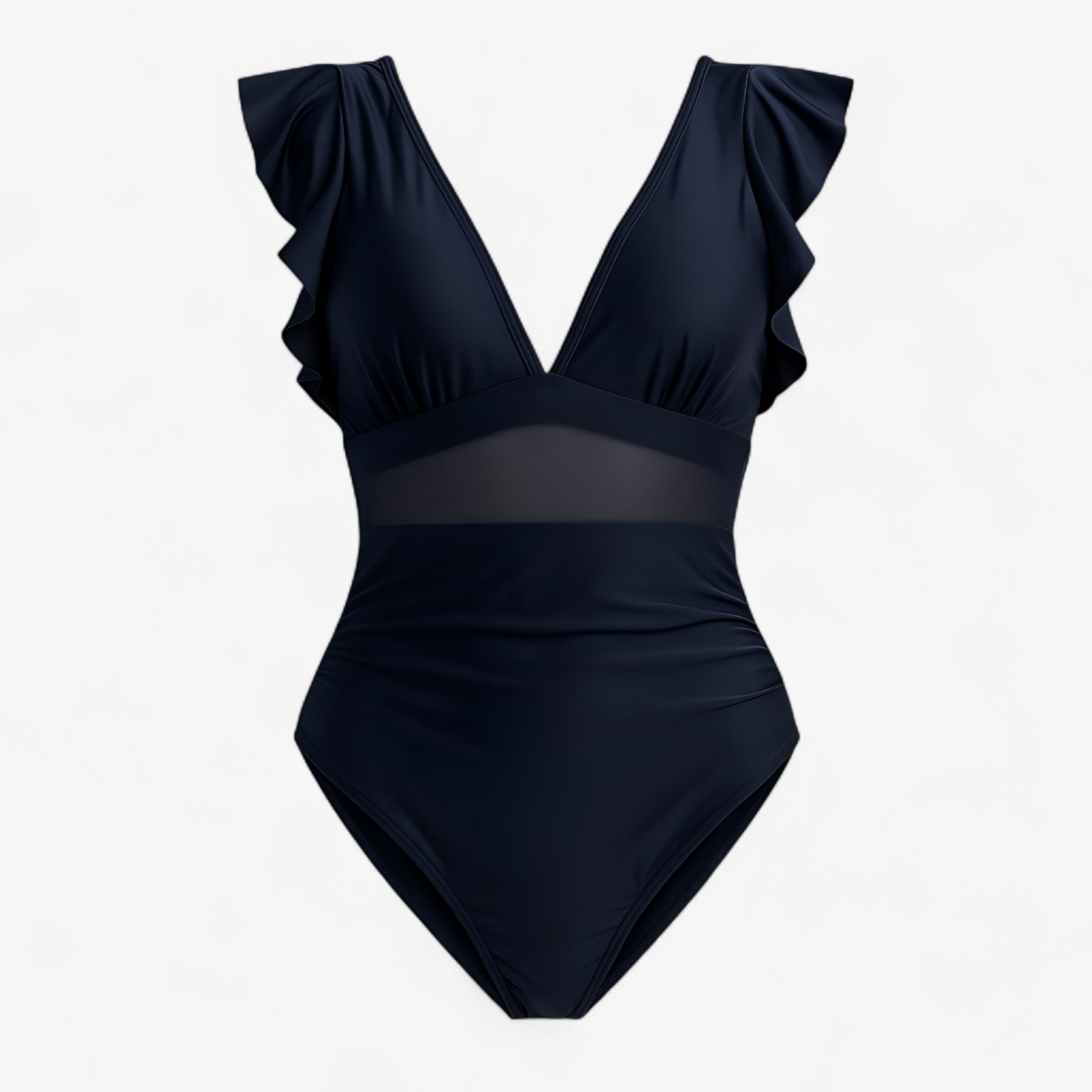 Women's Outfit : Melody | Dames Sexy Badpak met Netdetails in Donkerblauw van Pantino