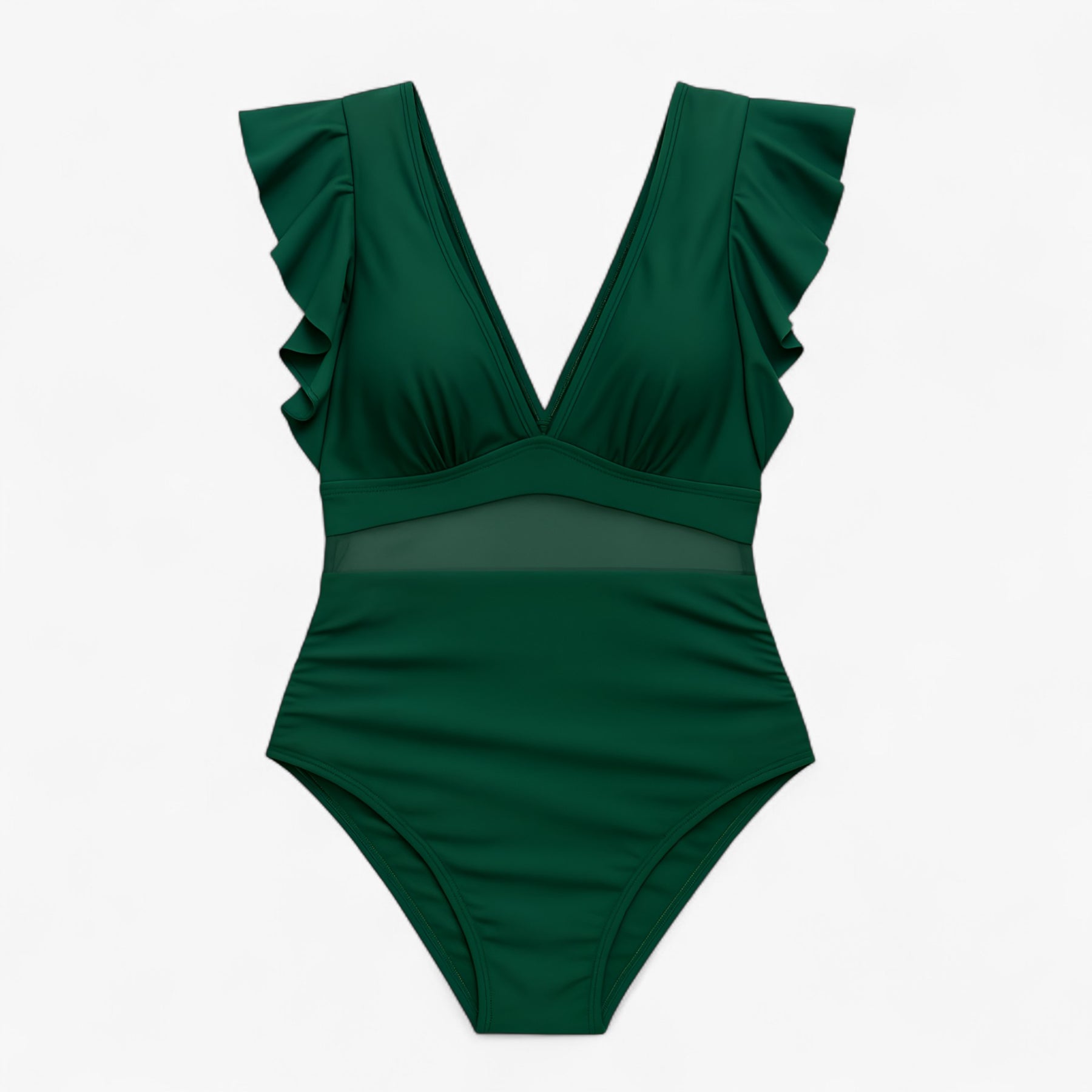 Women's Outfit : Melody | Dames Sexy Badpak met Netdetails in Groen van Pantino
