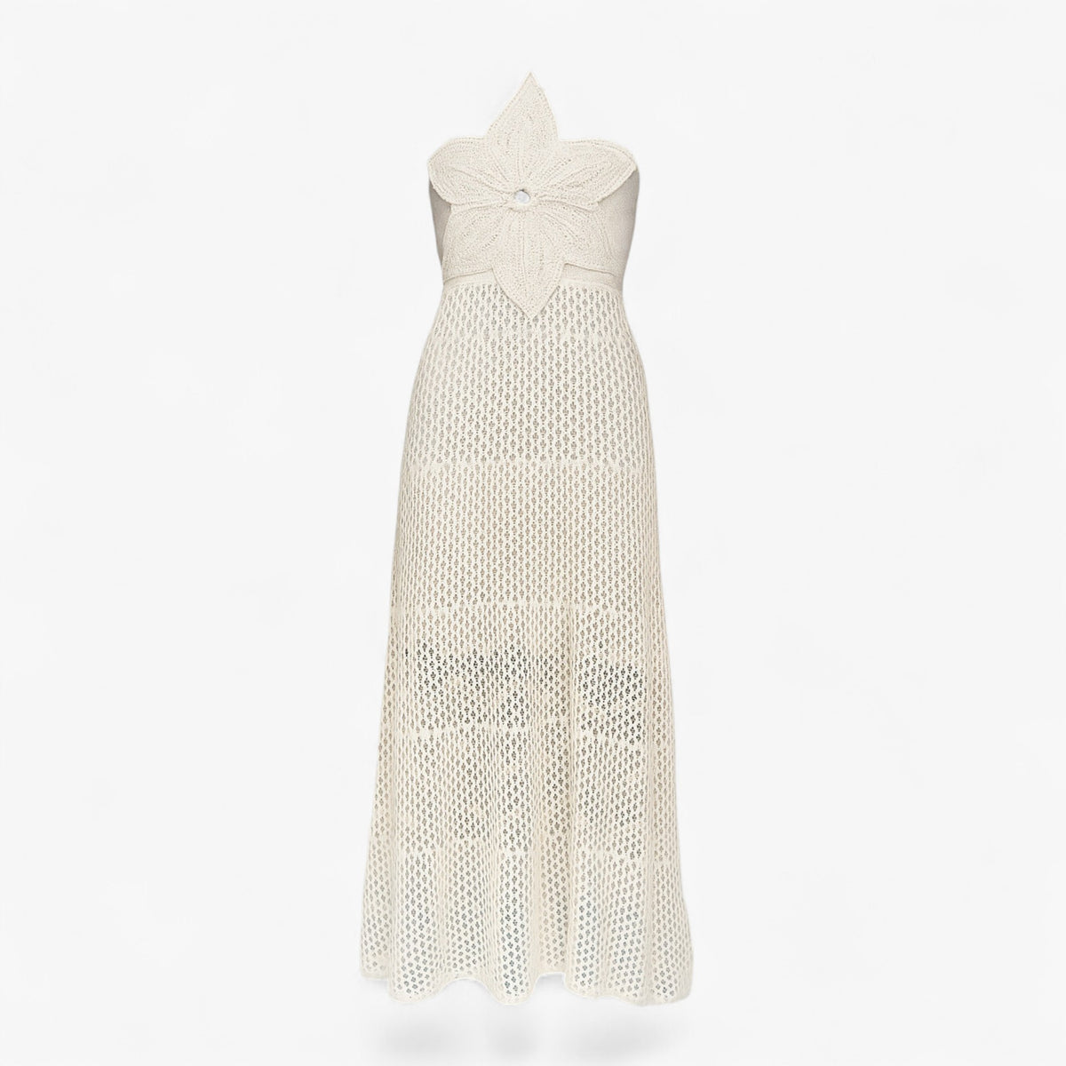 Women's Dress : Alva | Dames Sexy Maxi Jurk met 3D Applicaties in Abrikoos van Pantino