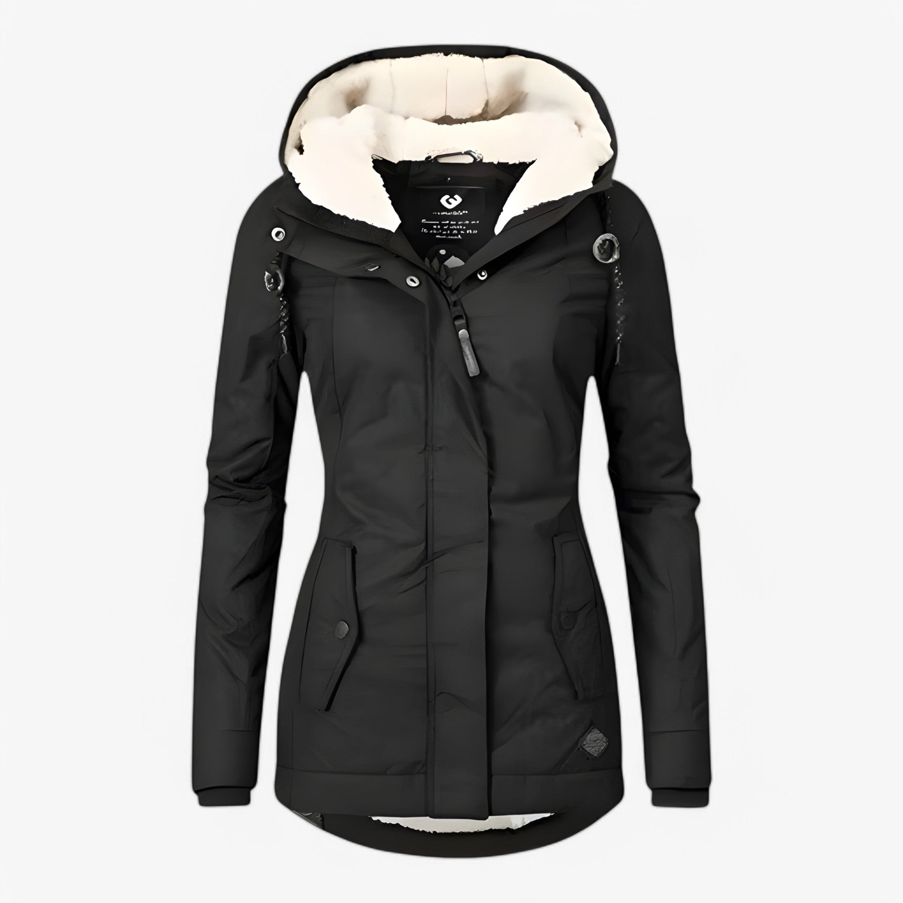 Damesbuitenjassen : Freya | Dames Stijlvol Winterjack in Zwart van Pantino
