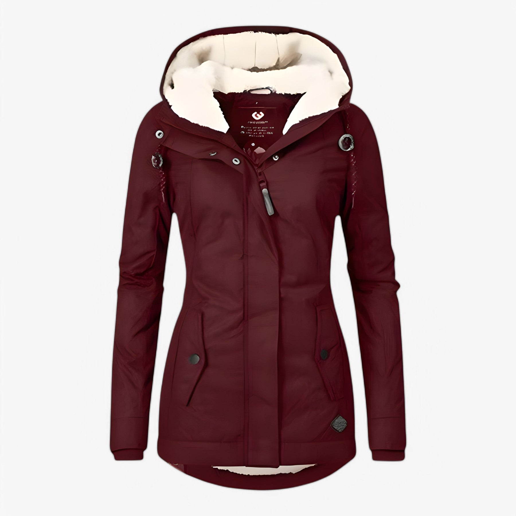 Damesbuitenjassen : Freya | Dames Stijlvol Winterjack in Rood van Pantino