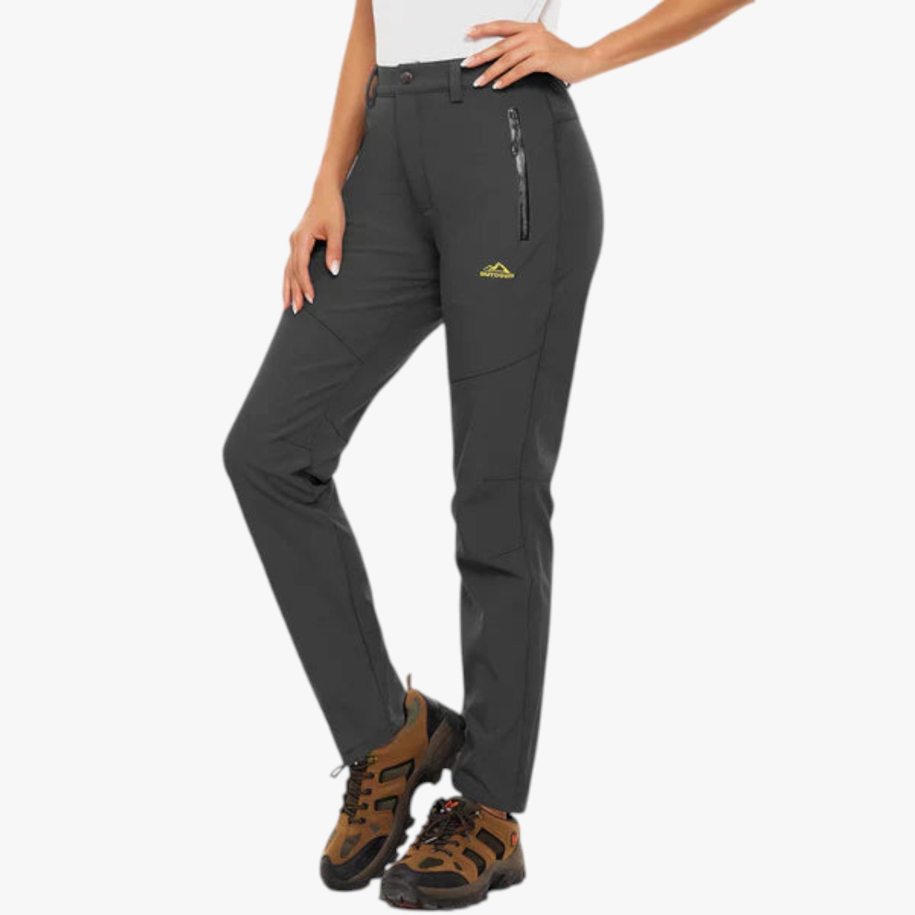 Fleece Broek : Emma | Dames Waterafstotende Fleecebroek voor Koude Dagen in Donkergrijs van Pantino