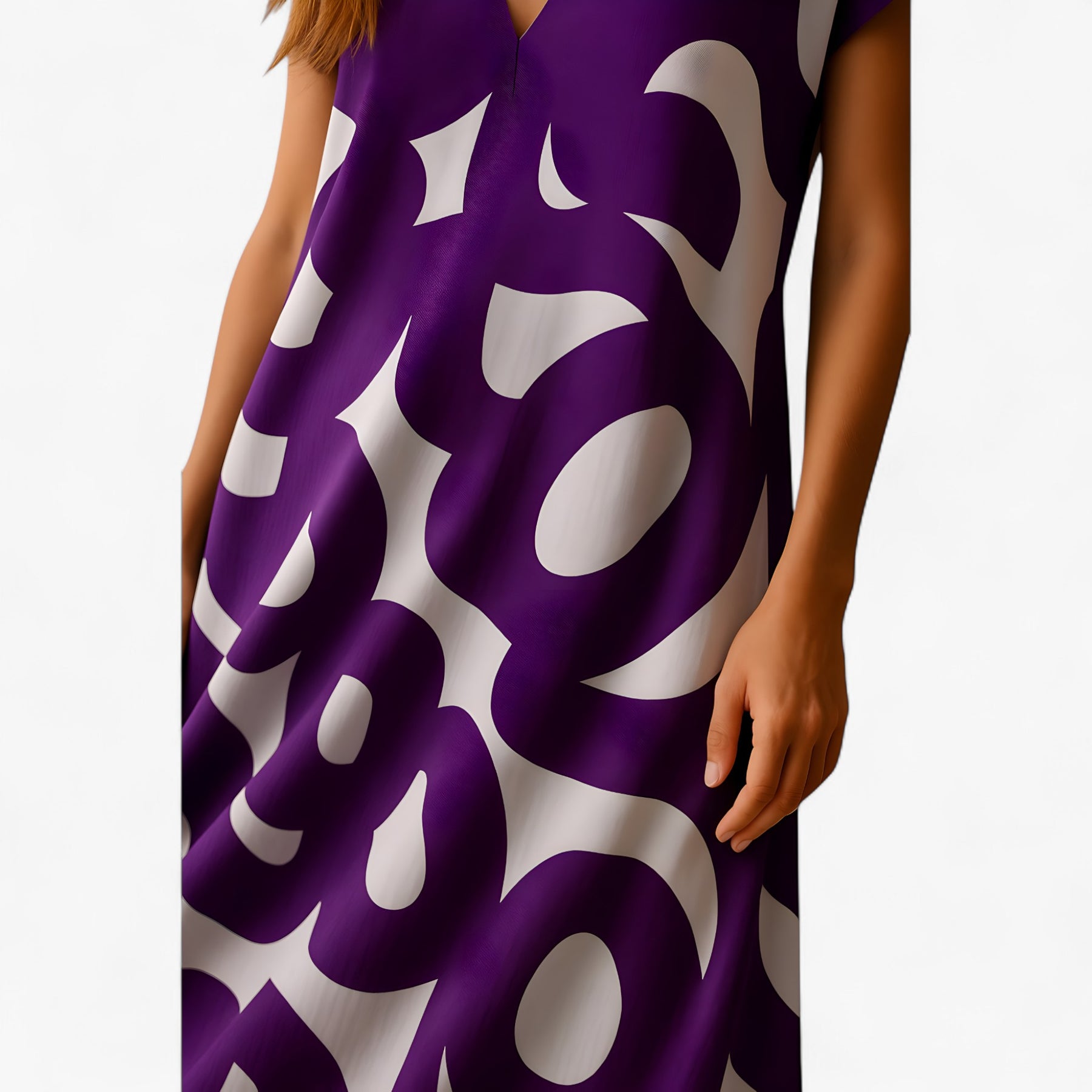 Women's Dress : Vicki | Dames Zomerse Maxi Jurk met Abstracte Print in van Pantino
