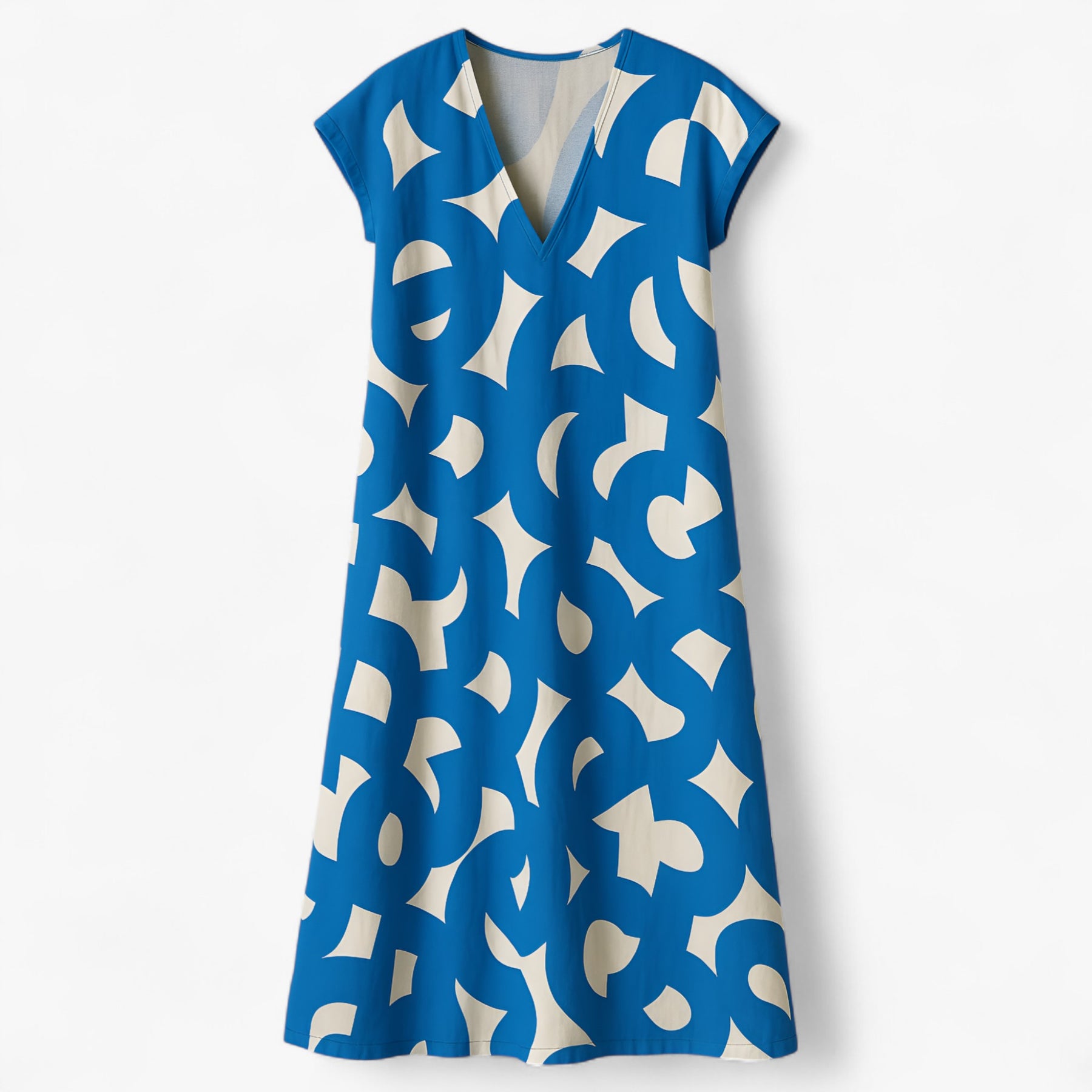 Women's Dress : Vicki | Dames Zomerse Maxi Jurk met Abstracte Print in Blauw van Pantino