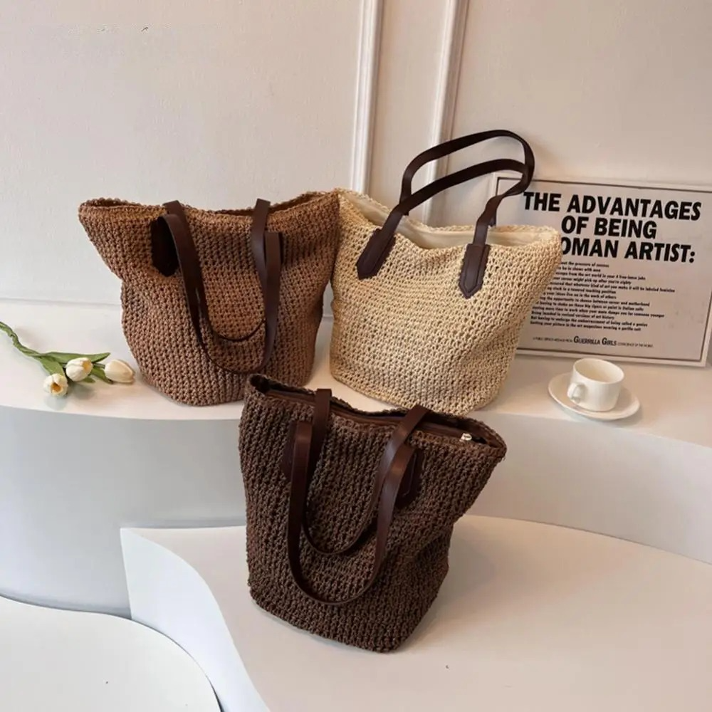 bags : MARIA - Dames Bohemian Stro Grote Geweven Schoudertas in van Pantino