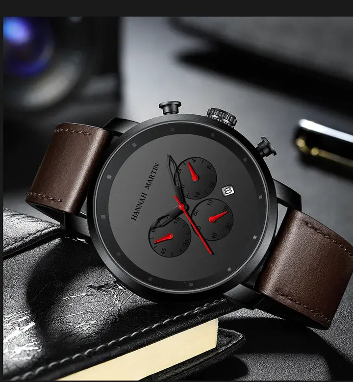 watches : Heren Chronograaf Horloge in Bruin-rood van Pantino