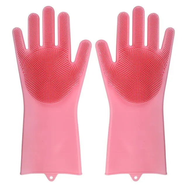 home & garden : DishScrub | Makkelijk schoonmaken | Scrubhandschoenen in Roze van Pantino