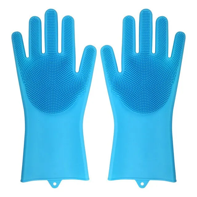 home & garden : DishScrub | Makkelijk schoonmaken | Scrubhandschoenen in Blauw van Pantino