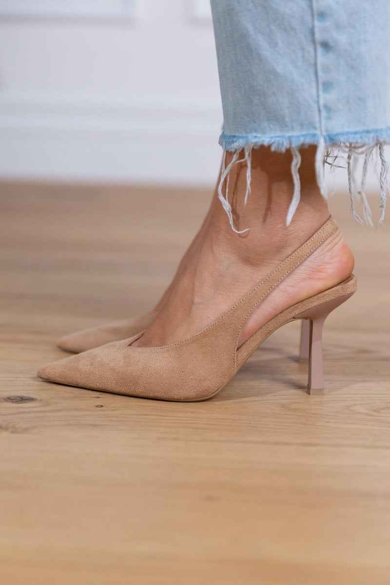 Damesschoenen : Elegante suède slingbackhakken voor een stijlvolle uitstraling in van Pantino