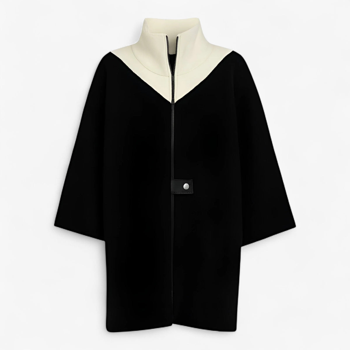 Clothes : Elena | Elegante lange jas voor dames in Zwart van Pantino