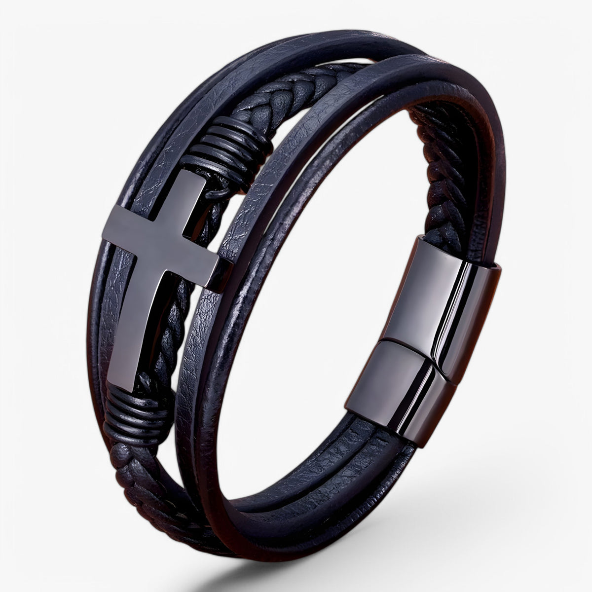 accessories : Stalen Sterkte Armband in Zwart van Pantino