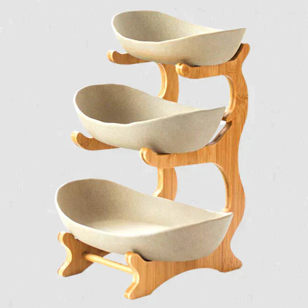 home & garden : FruitStack | Creatieve fruitschaal 3 lagen in Beige van Pantino