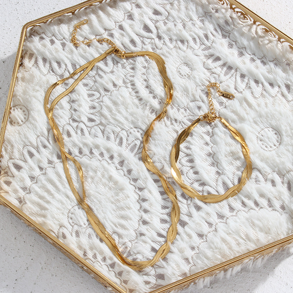 accessories : Olivia Visgraat Set Ketting en Armband in van Pantino